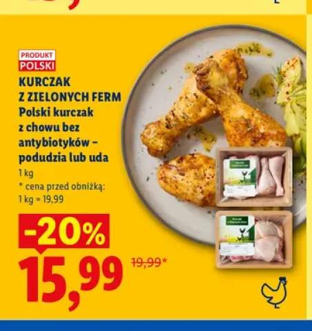Polski kurczak z chowu bez antybiotyków - uda Kurczak z Zielonych Ferm +1 wariant
