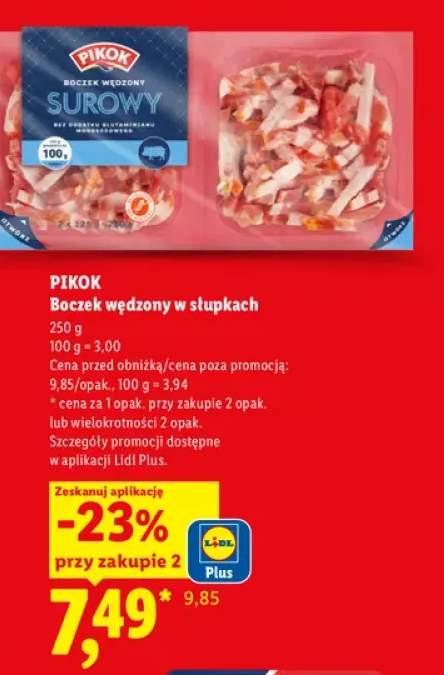 Boczek wędzony w słupkach Pikok