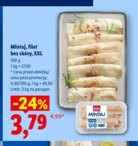 Mintaj filet bez skóry XXL