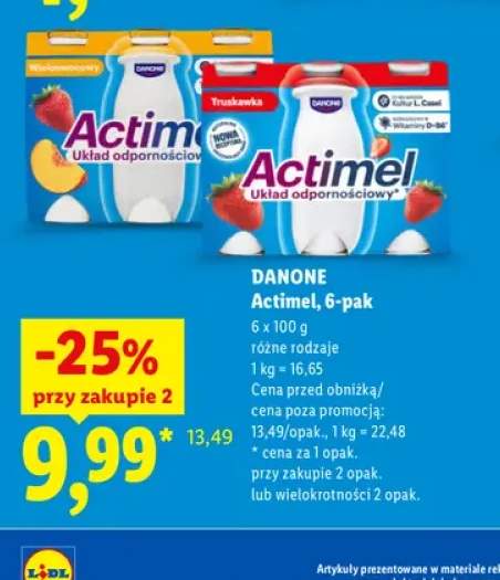 Actimel wieloowocowy 6-pak Danone +1 wariant