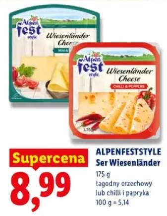 Ser Wiesenländer łagodny orzechowy Alpenfest Style +1 wariant