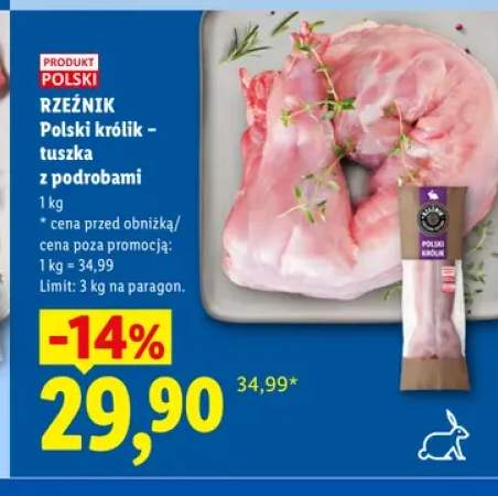 Polski królik - tuszka z podrobami Rzeźnik