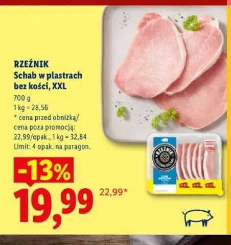 Schab w plastrach bez kości XXL Rzeźnik