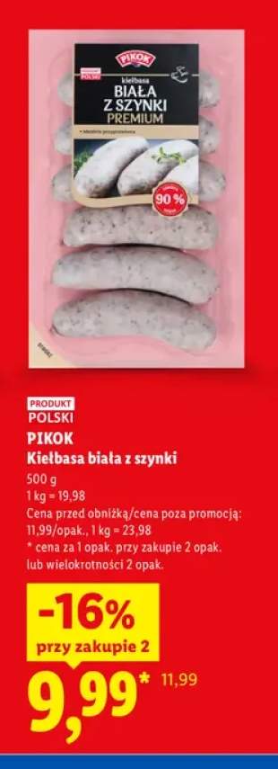 Kiełbasa biała z szynki Pikok
