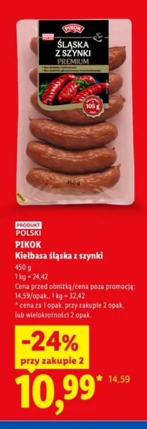 Kiełbasa śląska z szynki Pikok