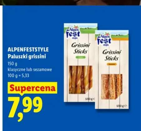 Paluszki grissini klasyczne Alpenfeststyle +1 wariant