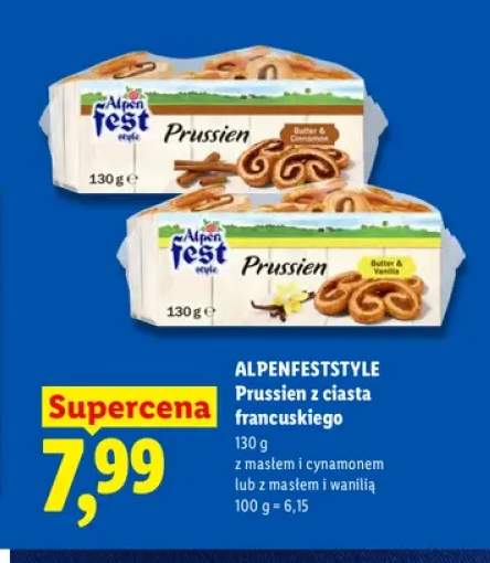 Prussien z ciasta francuskiego z masłem i cynamonem Alpenfest Style +1 wariant
