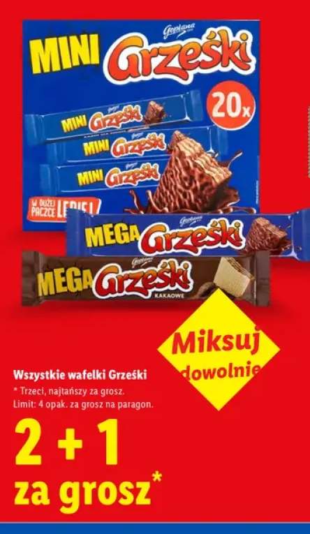 Wafelki Grześki +3 warianty