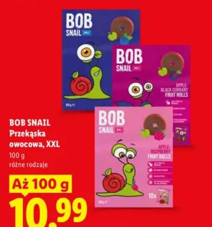 Przekąska owocowa XXL jabłko-malina Bob Snail +2 warianty