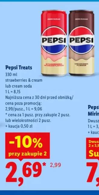 Napój gazowany Pepsi Treats strawberries & cream +1 wariant