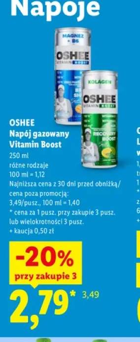 Napój gazowany Vitamin Boost magnez + B6 Oshee +1 wariant