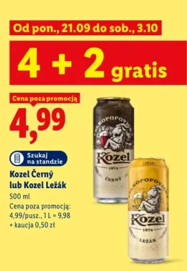 Piwo Kozel Černý +1 wariant