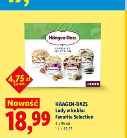 Lody w kubku Favorite Selection 4-pak Häagen-Dazs