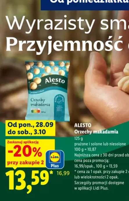 Orzechy makadamia prażone i solone Alesto +1 wariant