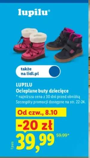 Ocieplane buty dziecięce Lupilu