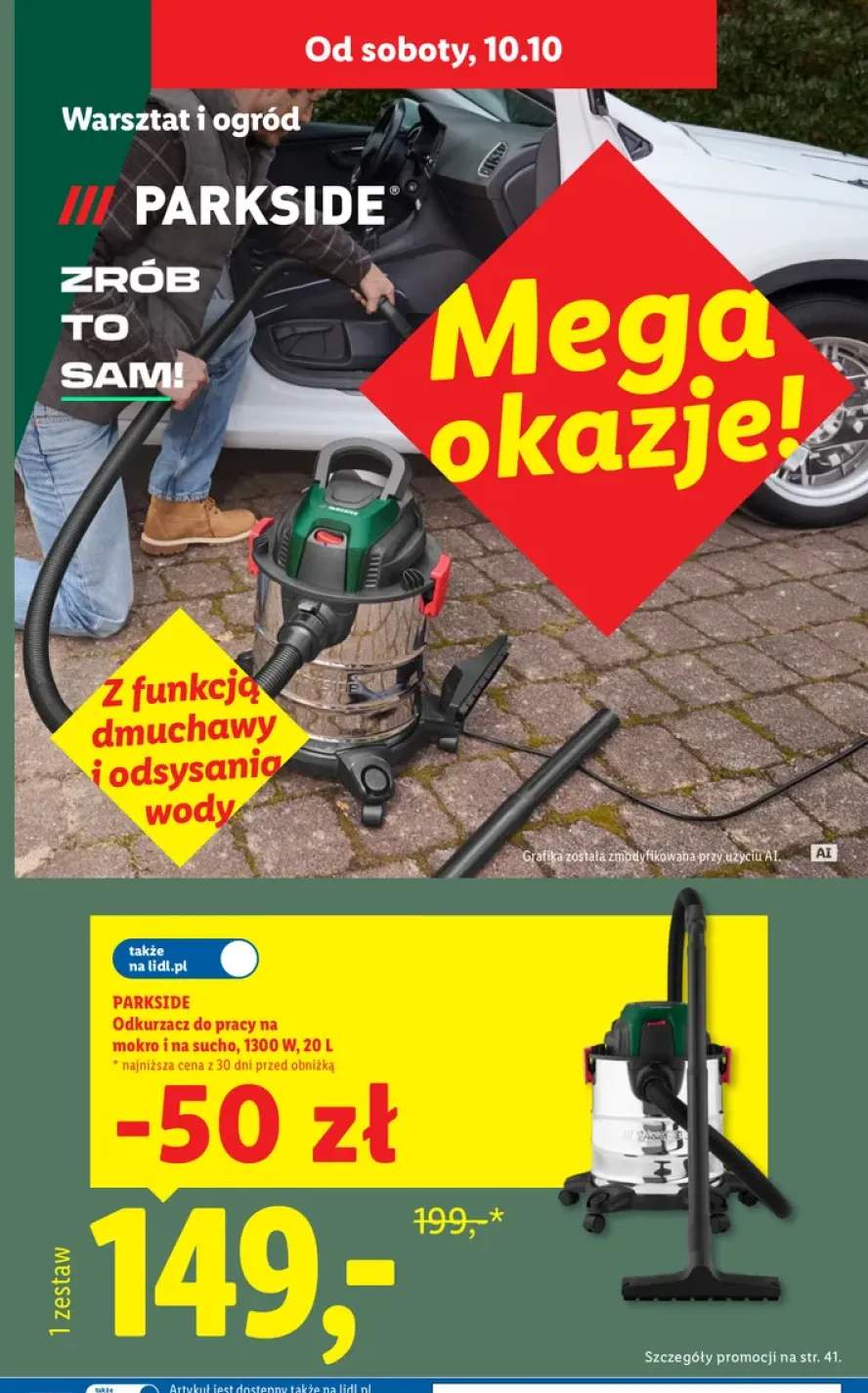 Odkurzacz do pracy na mokro i na sucho 20 l Parkside