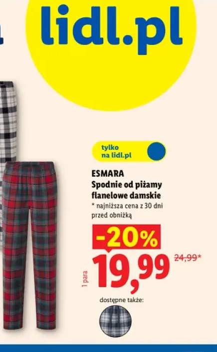 Spodnie od piżamy flanelowe damskie Esmara