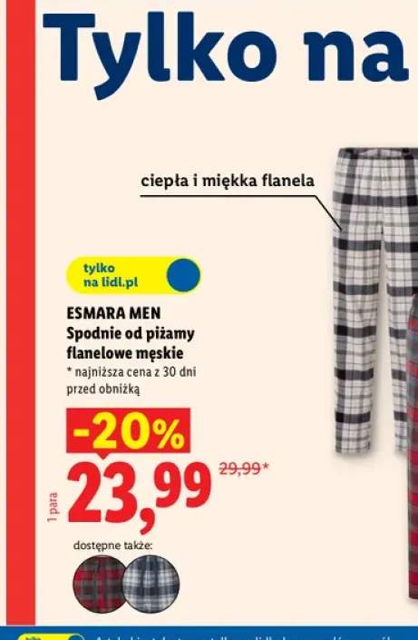 Spodnie od piżamy flanelowe męskie