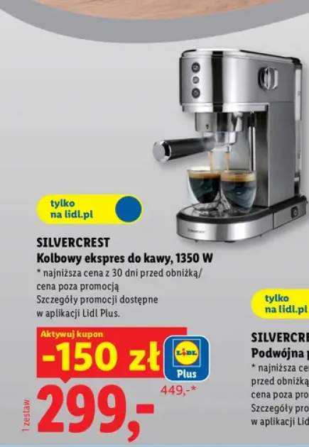 Kolbowy ekspres do kawy Silvercrest