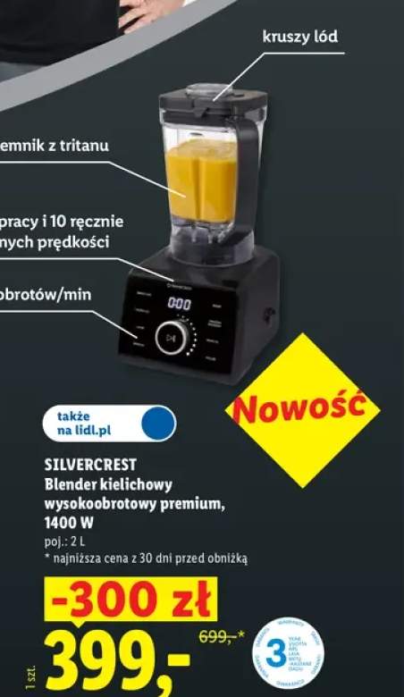 Blender kielichowy wysokoobrotowy premium 2 l Silvercrest