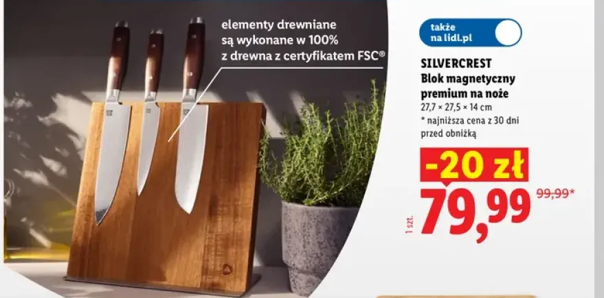 Blok magnetyczny premium na noże Silvercrest