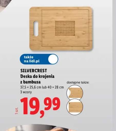 Deska do krojenia z bambusa 37,5x25,6 cm Silvercrest +1 wariant
