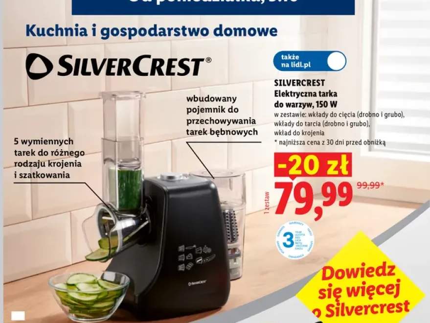 Elektryczna tarka do warzyw Silvercrest