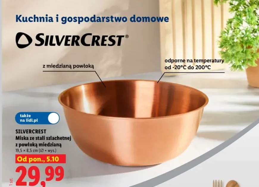 Miska ze stali szlachetnej z powłoką miedzianą Silvercrest