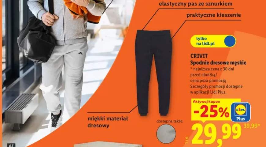Spodnie dresowe męskie Crivit