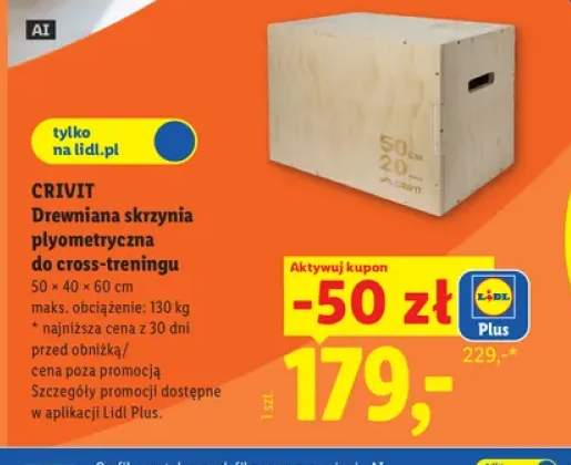 Drewniana skrzynia plyometryczna do cross-treningu Crivit