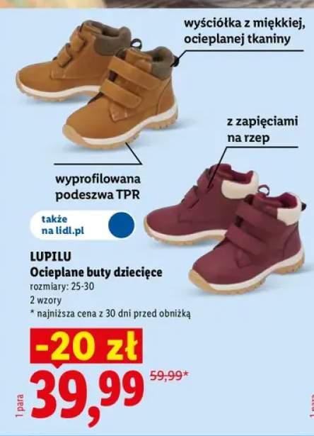 Ocieplane buty dziecięce Lupilu
