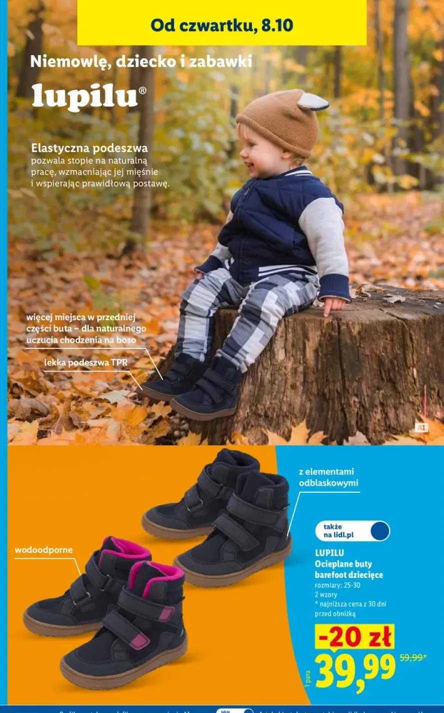 Ocieplane buty barefoot dziecięce Lupilu