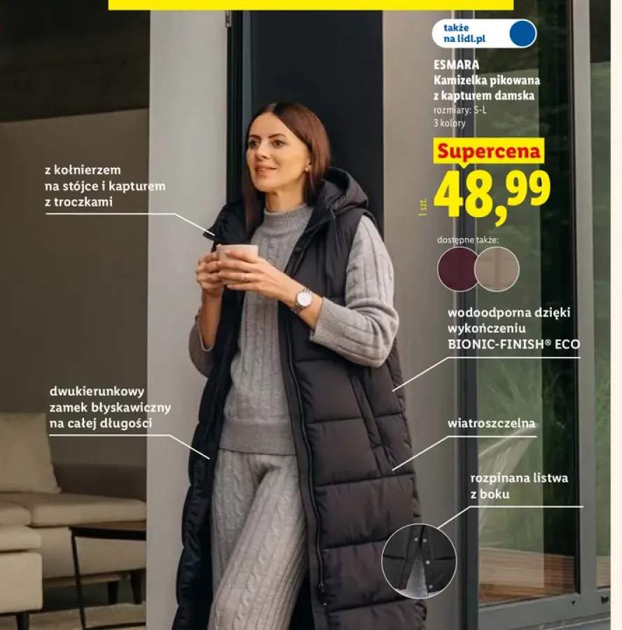 Kamizelka pikowana z kapturem damska Esmara