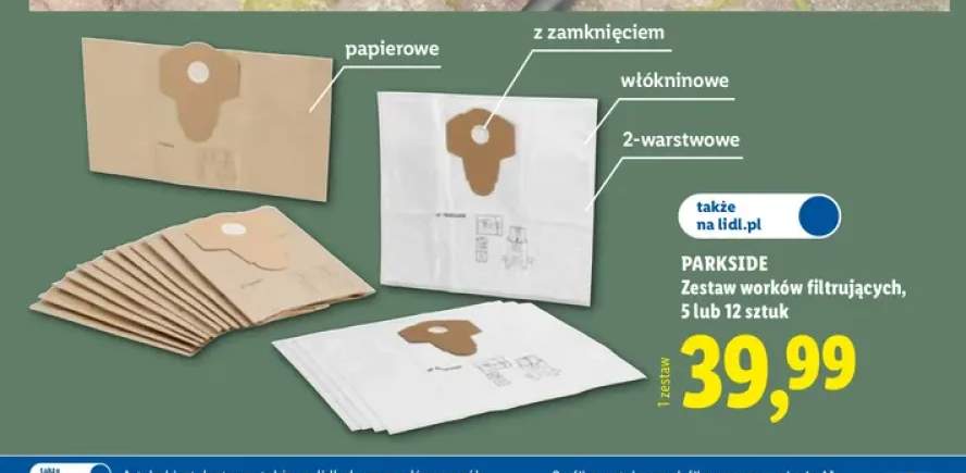 Zestaw worków filtrujących papierowe Parkside +1 wariant