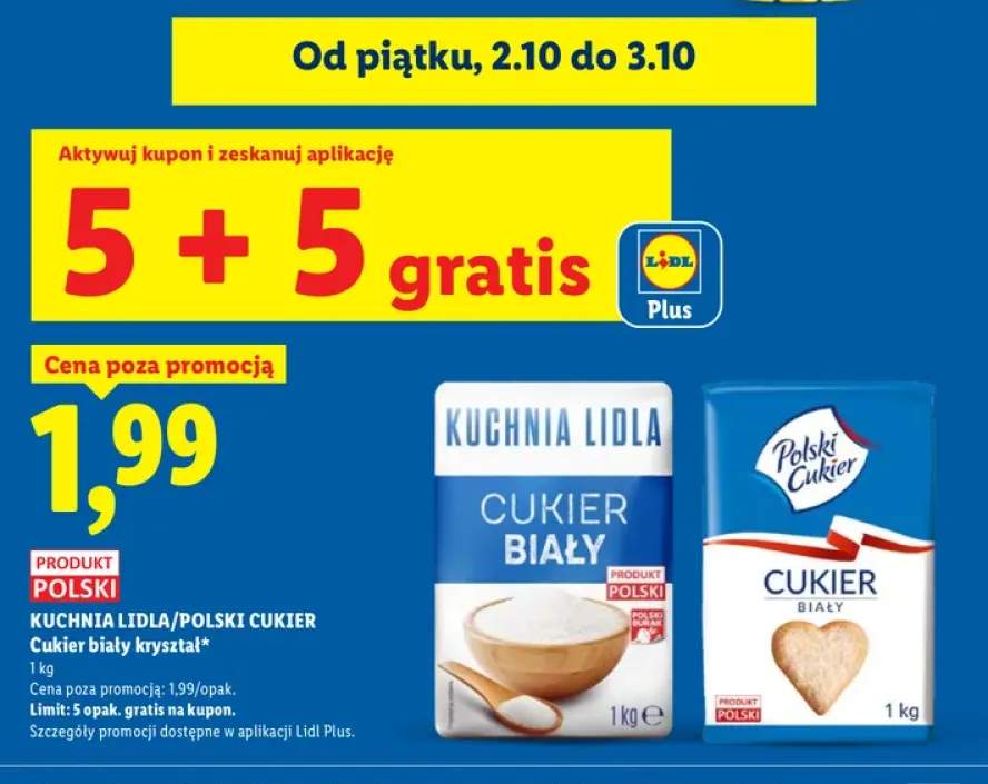 Cukier biały kryształ Kuchnia Lidla +1 wariant