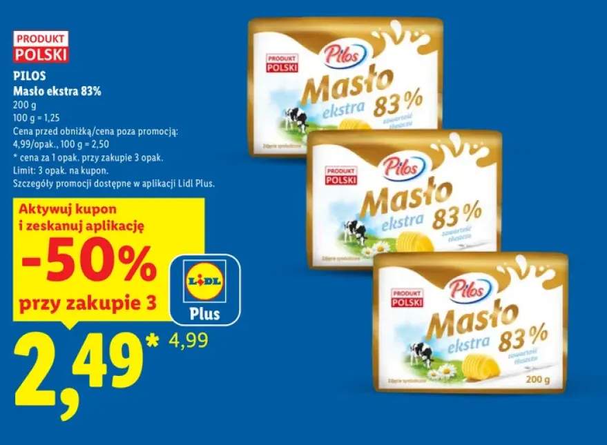 Masło ekstra Pilos 83%