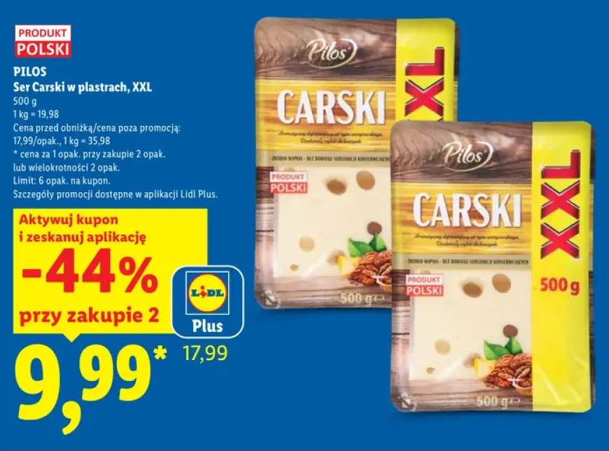 Ser carski w plastrach XXL Pilos