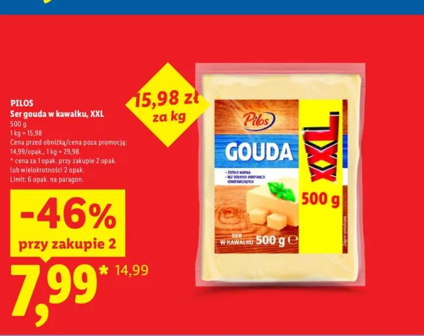 Ser gouda w kawałku XXL Pilos
