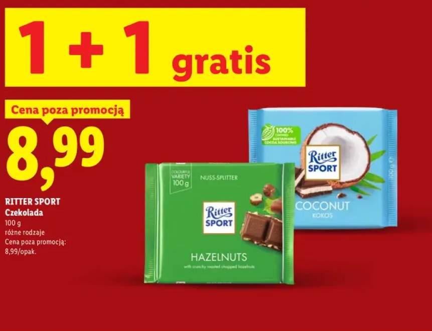 Czekolada Hazelnuts Ritter Sport +1 wariant
