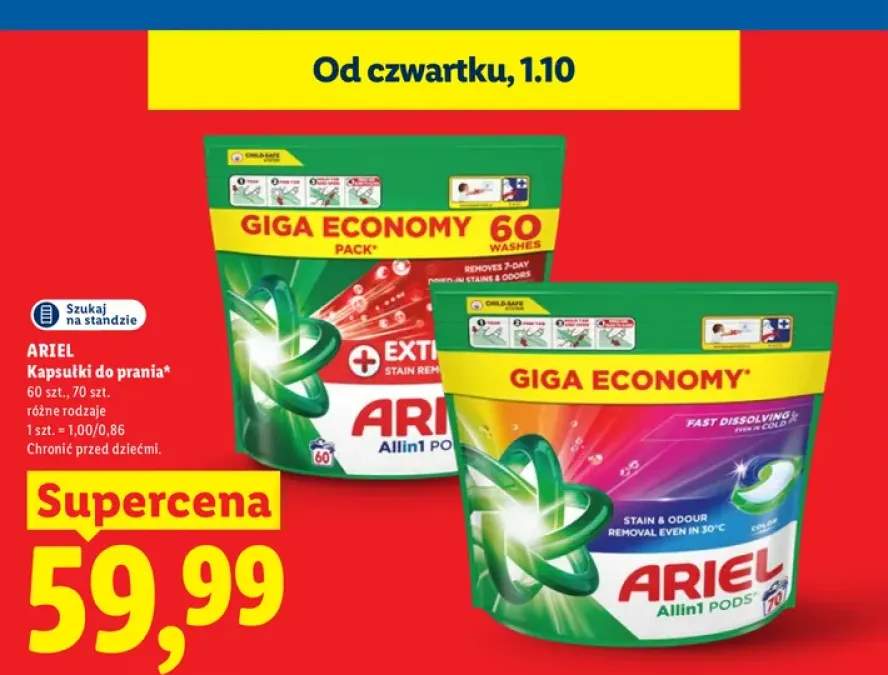 Kapsułki do prania Ariel Allin1 Pods Extra Stain Removal +1 wariant