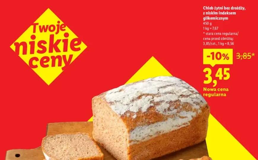 Chleb żytni bez drożdży z niskim indeksem glikemicznym