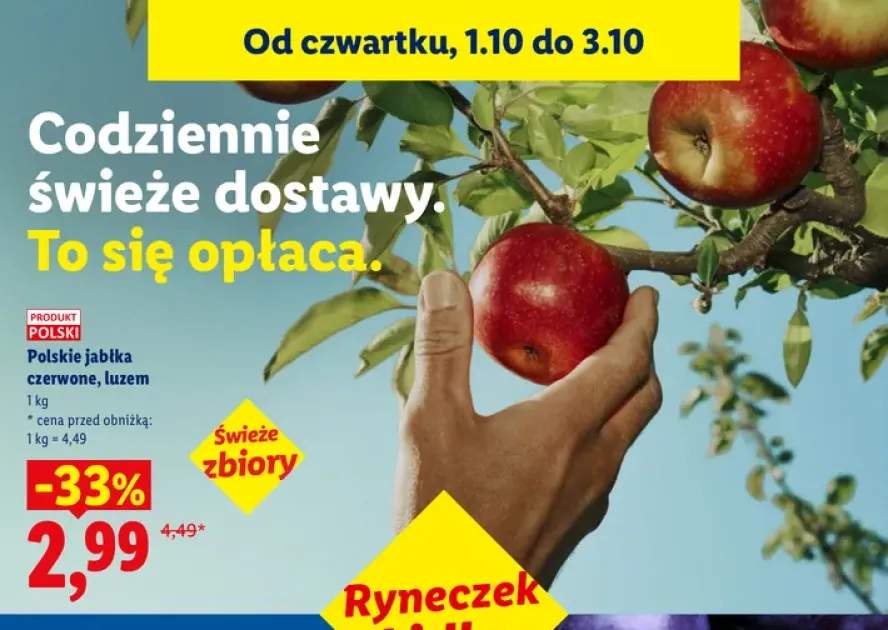 Jabłka czerwone polskie luzem Ryneczek Lidla