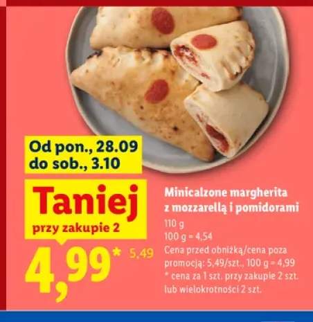 Minicalzone margherita z mozzarellą i pomidorami