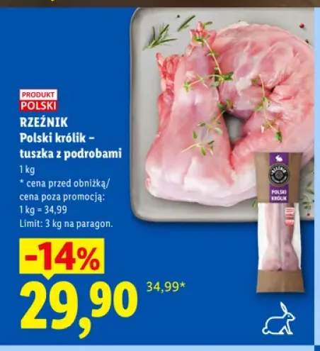 Polski królik - tuszka z podrobami Rzeźnik