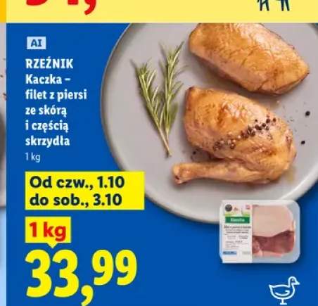 Kaczka filet z piersi ze skórą i częścią skrzydła Rzeźnik