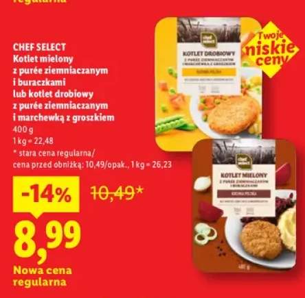 Kotlet mielony z purée ziemniaczanym i buraczkami Chef Select +1 wariant