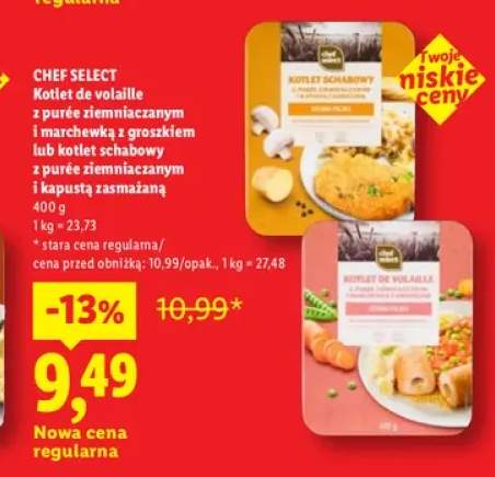 Kotlet schabowy z purée ziemniaczanym i kapustą zasmażaną Chef Select +1 wariant