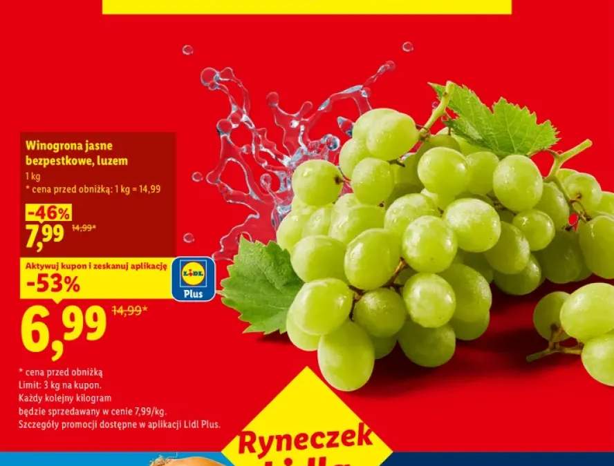 Winogrona jasne bezpestkowe luzem