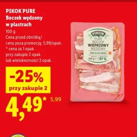 Boczek wędzony w plastrach Pikok Pure