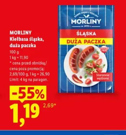Kiełbasa śląska duża paczka Morliny